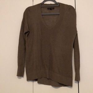 Olive green V-neck sweater